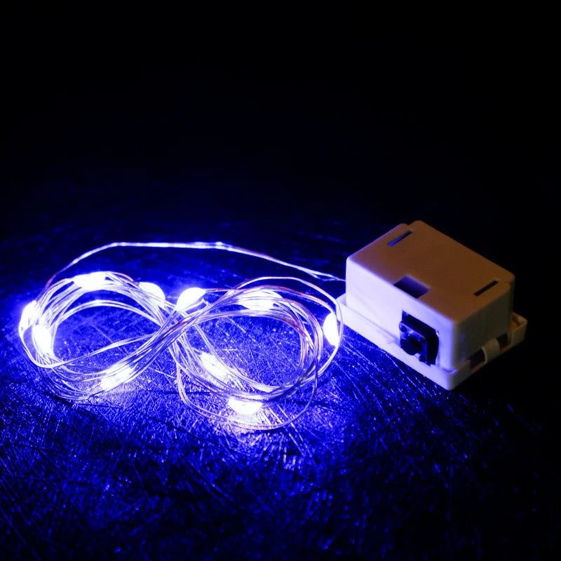 Guirnaldas de luces LED con botón y batería, guirnalda de luces navideñas, boda, Año Nuevo, dormitorio, sala de estar, decoración de jardín