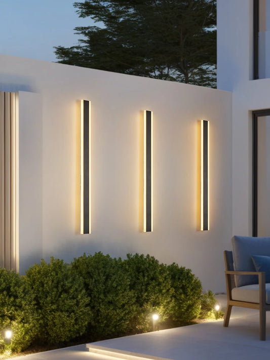 Lámparas de pared para exteriores, línea impermeable, luces de pared minimalistas, tira larga IP65, decoración de parque de jardín, luces de pared de fondo de Villa