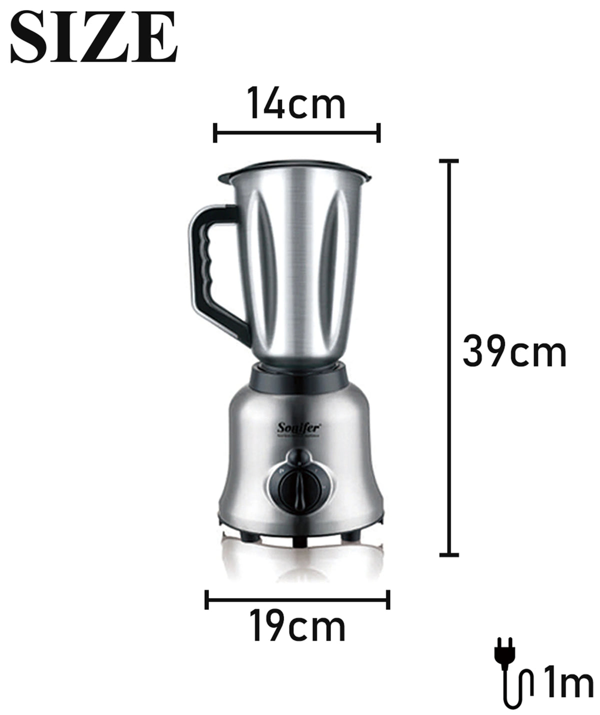 Sonifer-licuadora y exprimidor de carne 2 en 1, mezclador de cocina de acero inoxidable de 400W, procesador de alimentos y frutas, batidos de hielo