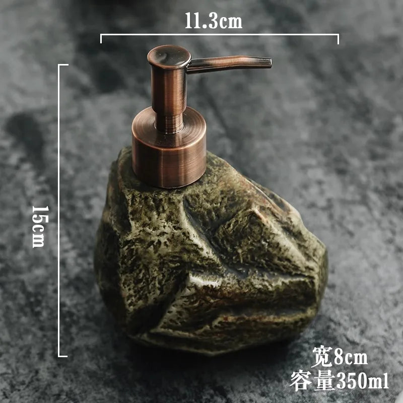 Dispensador de Champú de Cerámica Retro para Baño, Dispensador de Jabón, Dispensador de Desinfectante de Manos, Accesorios de Baño