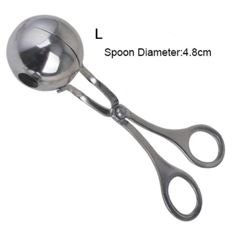 Herramienta para hacer bolas de carne, Clip redondo de acero inoxidable, cuchara moldeadora de bolas de arroz, molde para hacer albóndigas, utensilio de cocina relleno antiadherente