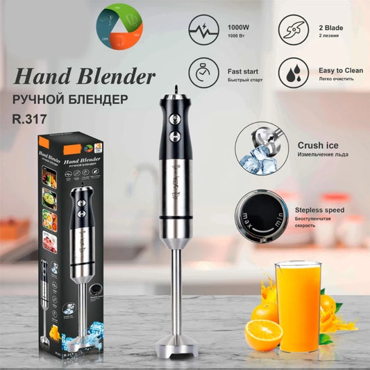 1000W Electric Immersion Hand Blender Powerful Portable Easy-Control Grip Mixer for Smoothie Puree Baby Dropshipping