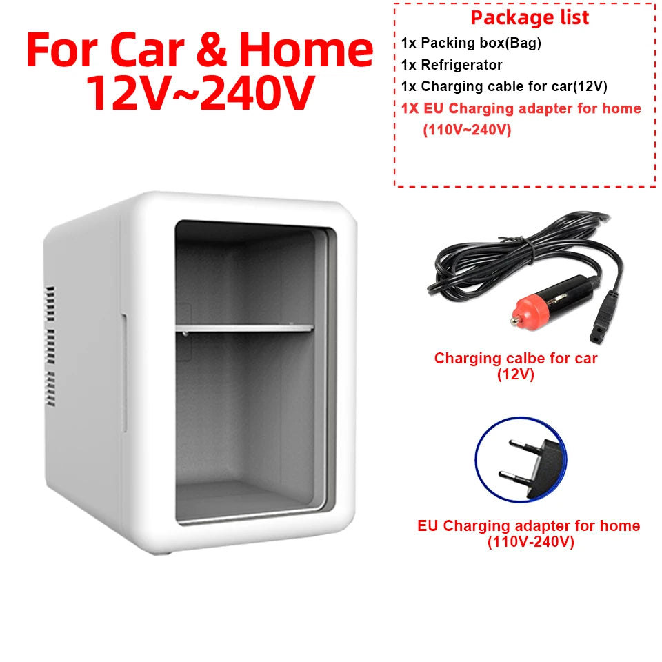 Mini refrigerador de belleza de 4L con función de enfriamiento y calentamiento, para uso en casa y en el coche, almacenamiento refrigerado para productos de cuidado de la piel para mantenerlos frescos.
