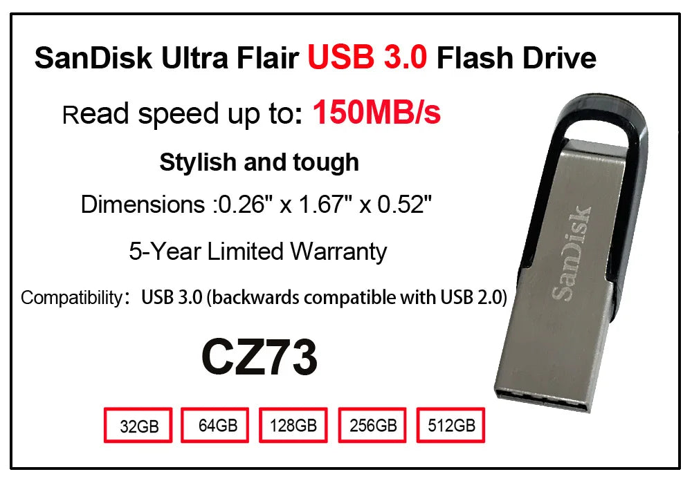 Unidad flash USB SanDisk USB 3,0, 512GB, 256GB, 128GB, 64GB, 32GB, Super Mini Pen Drive, memoria USB de alta velocidad usb3.1, disco U