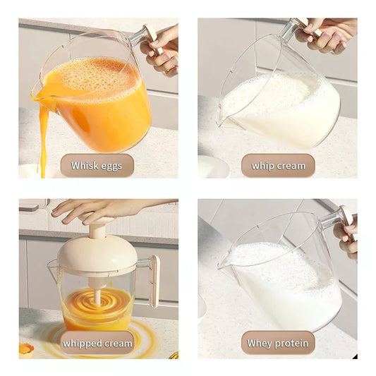 Batidor de huevos mezclador Manual, batidor de huevos semiautomático, Espumador de leche, mezclador de huevos de mano, tipo prensa Manual para batir huevos, herramienta para hornear blancos