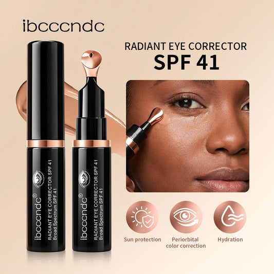 Corrector de Ojos SPF 41, Corrector Hidratante con Protección Solar, Corrector de Color para Ojos, Crema para Ojos para Ojeras, Maquillaje para Mujer