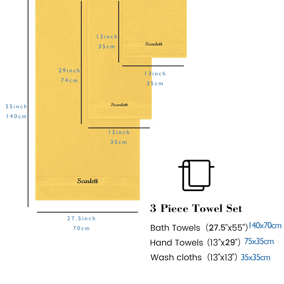 Toalla de mano bordada con patrón personalizado, Toalla de baño con nombre personalizado, juego de toallas personalizadas, súper absorbente, 100% puro, 1 ud.