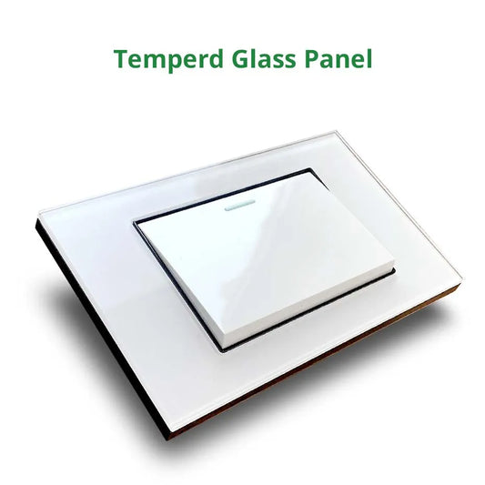 Wallpad Panel de vidrio templado blanco interruptor de luz de pared UE Reino Unido italiano Chile enchufe botón basculante 118*75mm 16A AC110-250V
