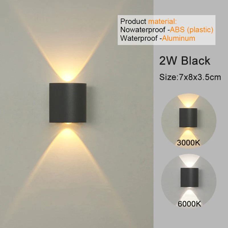Apliques de pared LED, lámpara moderna para interiores y exteriores, luces blancas de montaje en pared arriba y abajo para decoración de sala de estar, pasillo y dormitorio