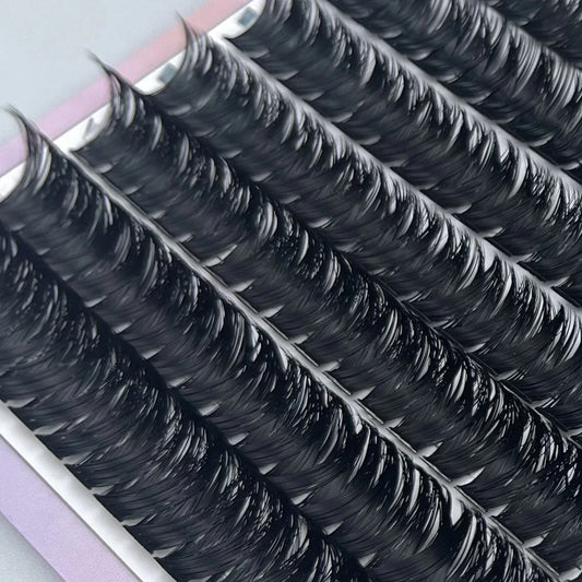 Paquete de 160 grupos de pestañas de visón C/D Curl pestañas individuales naturales rusas 8-16mm DIY extensiones de grupo de pestañas herramientas de maquillaje