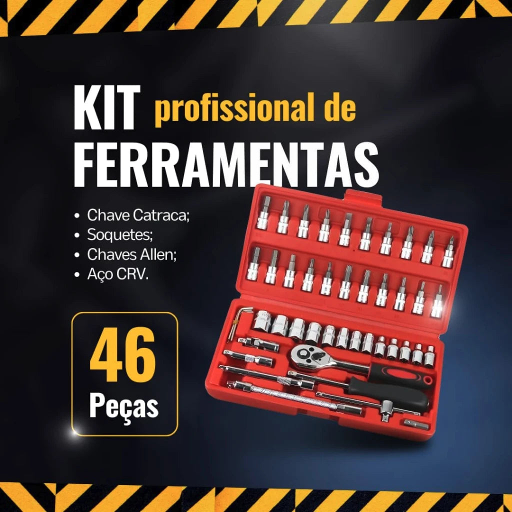 Kit de herramientas profesional 46 piezas Forjadas enchufes de alta calidad Durabilidad Durabilidad garantizada