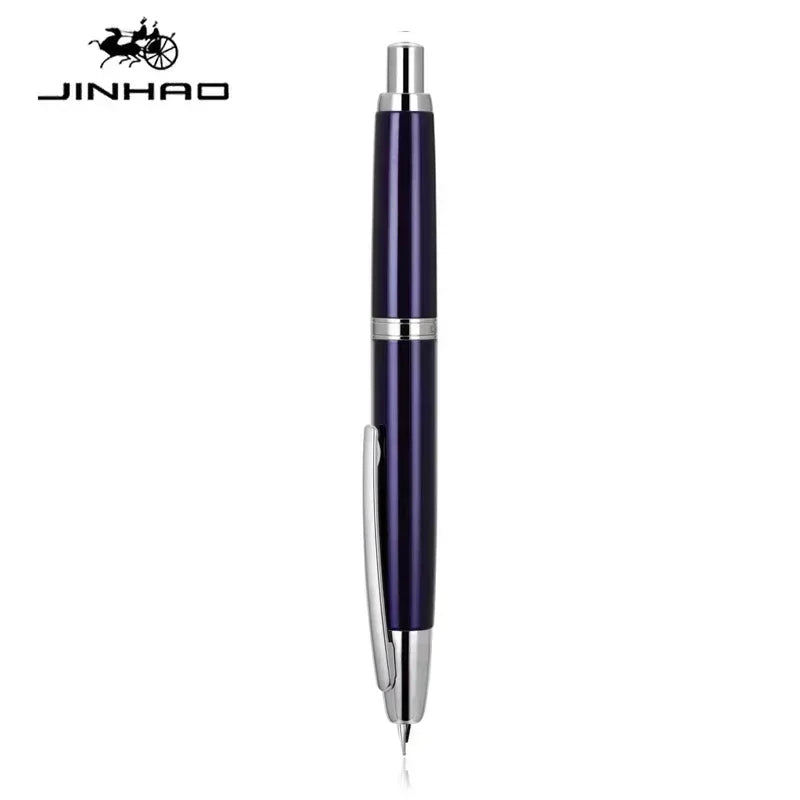 JINHAO 10 pluma estilográfica de prensa, punta retráctil EF/F de Metal con Clip, convertidor de pluma de tinta para escribir, suministros escolares, papelería PK A1 A2