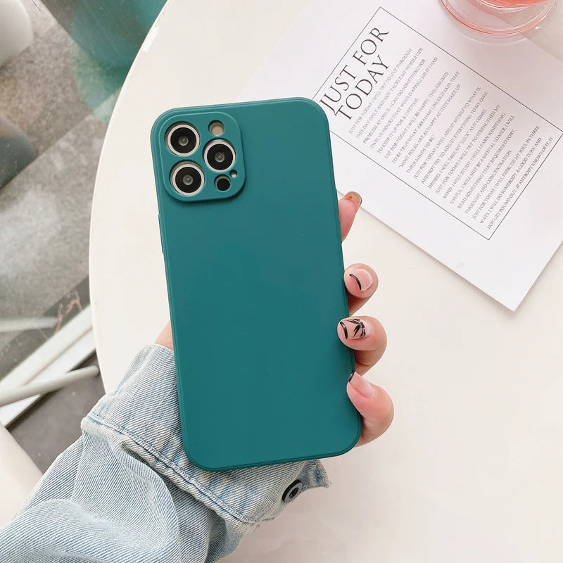 Funda de teléfono con protección de cámara para iPhone 11, 12, 13, 14 Pro Max XS X XR 7 8 Plus SE 2020, fundas traseras de parachoques a prueba de golpes