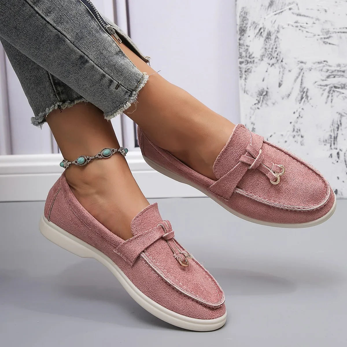Zapatos de Mujer Cómodos de Primavera y Otoño, Talla Grande, Suela Suave, Estilo Británico, Zapatos Planos de Moda, Zapatos Casuales Cómodos