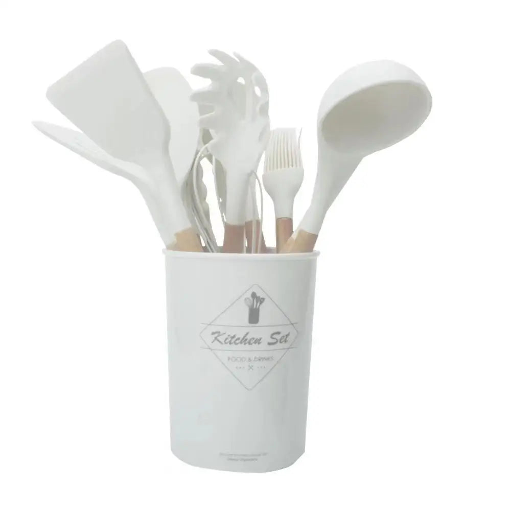 Kit de cocina de silicona de 12 piezas, utensilios de calidad alimentaria, juegos de cocina, espátula giratoria, cuchara medidora, utensilios de cocina prácticos, herramienta Kitchenwa