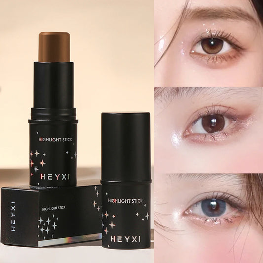 Barra de maquillaje de alto brillo, resistente al agua y al sudor, disponible en varios colores, con un aspecto natural tridimensional.