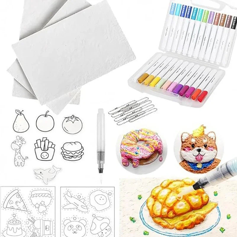 Lienzo Mágico para Dibujo 3D, Esponja para Niños, Papel para Pintar 3D, Papel para Dibujo Artístico 3D para Niños, Kit de Pintura con Textura Mágica para Niños
