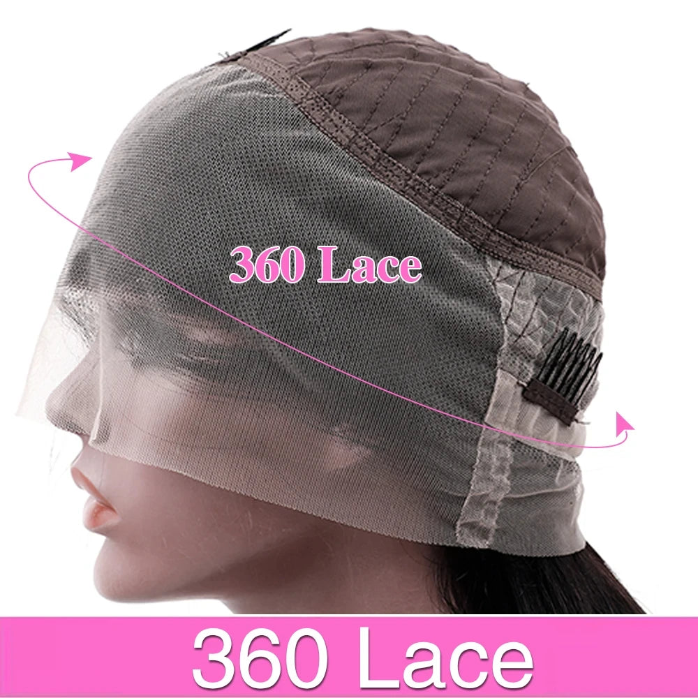 Peluca de cabello humano Frontal de encaje HD 13x6 de onda profunda 200 de densidad rizado de agua transparente 360 pelucas delanteras de encaje completo para mujeres 30 40 pulgadas
