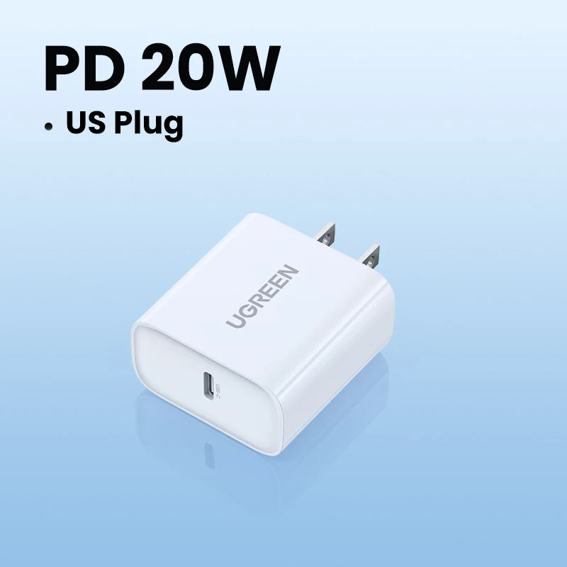 UGREEN Quick Charge 4,0 3,0 QC PD cargador 20W QC4.0 QC3.0 USB tipo C cargador rápido para iPhone 17 16 15 Pro Xiaomi teléfono PDCharger