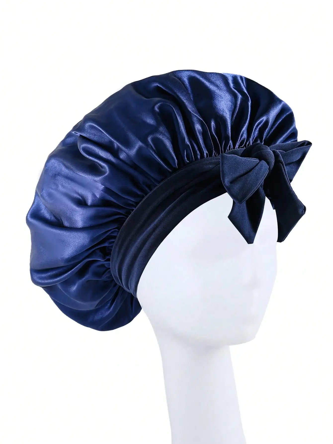 Gorro de satén Gorro de seda Bonne ajustable para dormir Gorro para el pelo con banda para atar Gorros para mujeres y hombres