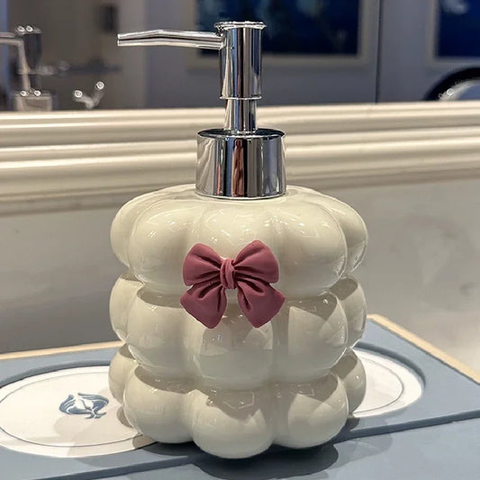 Suministros de baño, botella de emulsión de cerámica, botella de prensa de Gel de ducha para baño, dispensador de jabón creativo, decoración de baño moderna