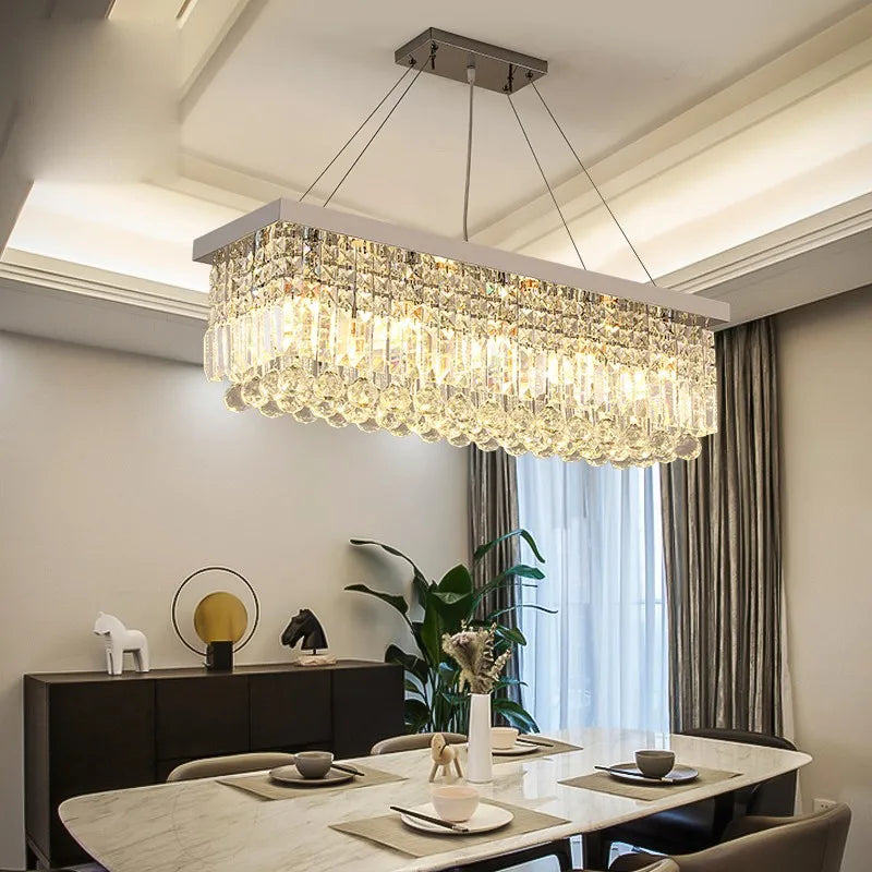Lámpara LED de cristal moderna para comedor, lámpara colgante para el hogar, sala de estar, comedor, luces domésticas para dormitorio y cocina
