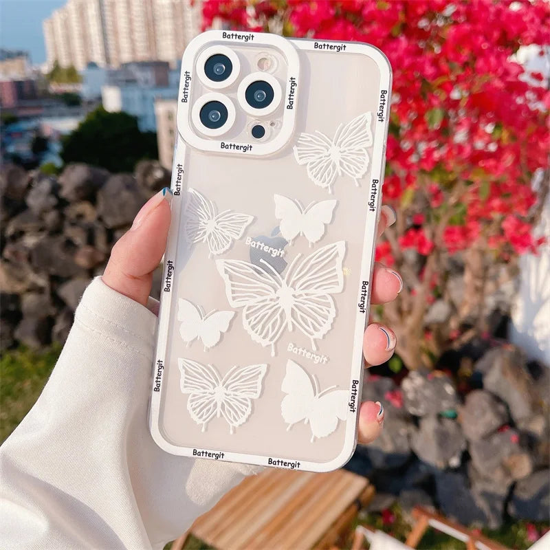 Funda de teléfono con forma de mariposa y flor para Realme C53 C55 C67 C63 C33 C30 C35 C51 C21Y C25Y C20 C15 C21 8i 9i 9 10 12 Pro Plus 8 5G