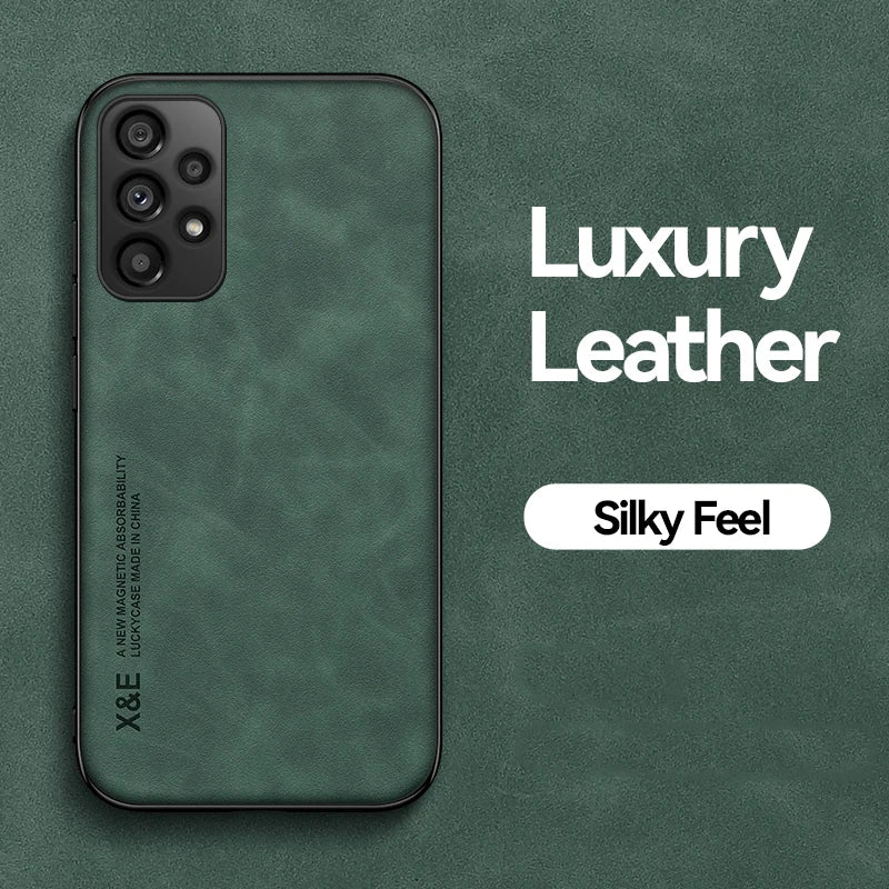 Funda de teléfono de cuero esmerilado magnético con placa de hierro oculta para Xiaomi 17 Pro Max 15T 15 14 14T 13 13T 12 12T 11 11T Pro