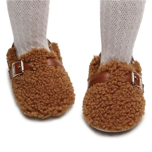 Zapatos para recién nacido, niño y niña, zapatos suaves y cómodos para caminar para niños, zapatos antideslizantes cálidos y gruesos para niños pequeños, zapatos de cuna para bebé