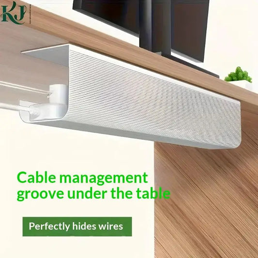 Nuevo Organizador de Cables de PVC para Debajo de la Mesa, 40 cm/15.75 Pulgadas, Sin Perforaciones, Organizador de Cables para Oficina, Fácil Instalación, Montaje en Pared