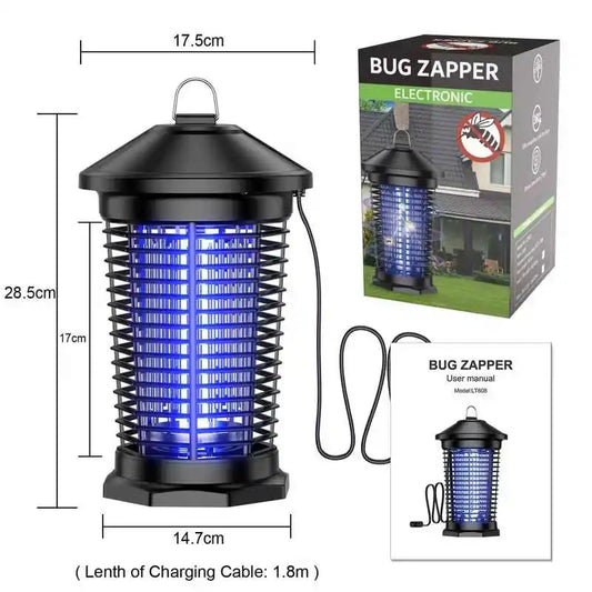 Lámpara Antimosquitos Electrónica para Interiores y Exteriores de 4000V, Trampa para Moscas Impermeable, Eliminador de Insectos