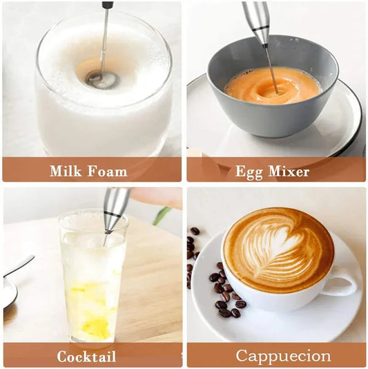 Espumador de leche eléctrico portátil, licuadora de mano, Mini cafetera USB, batidora, crema de capuchino, batidor de huevos, licuadora de alimentos