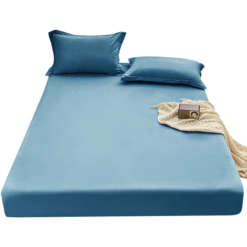 Sábana bajera cepillada de color sólido de primera calidad, tejido de satén ultrasuave para noches acogedoras: ropa de cama hipoalergénica y de fácil cuidado