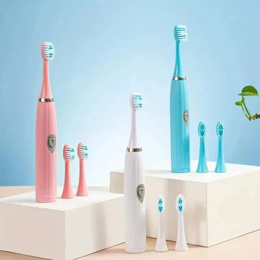 Cepillo de dientes eléctrico para adultos, cerdas suaves DuPont, batería portátil, IPX7, resistente al agua, inteligente, eficaz, cuidado bucal
