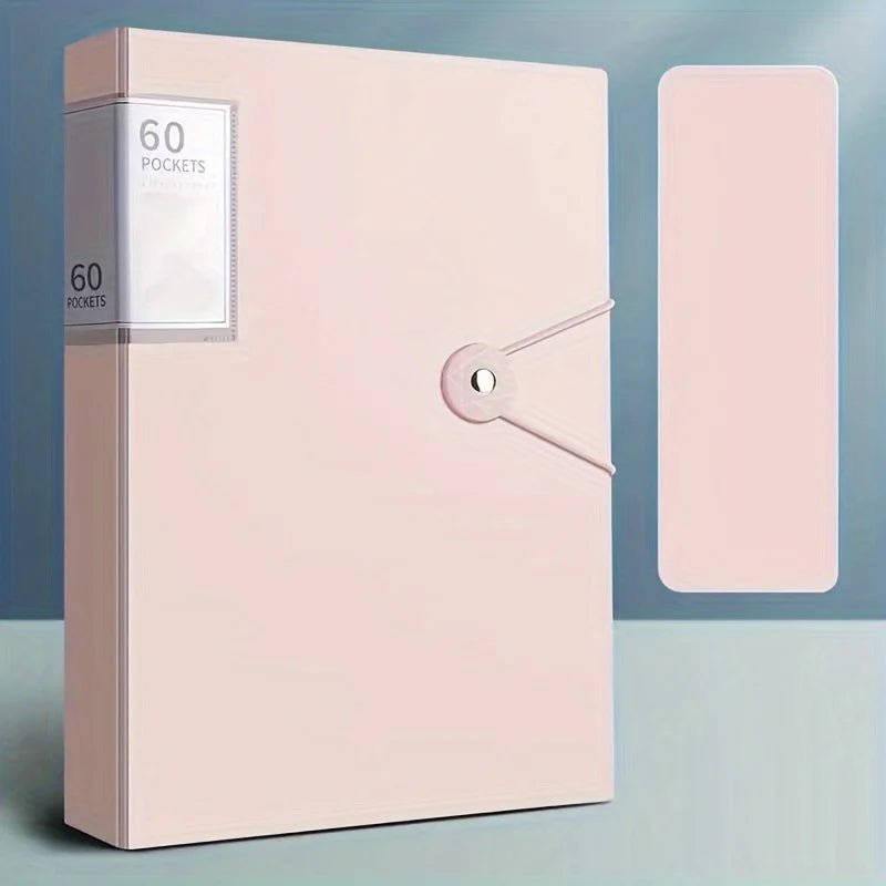 Carpeta A4 de 60 bolsillos para volver a la escuela, Material PP duradero, Ideal para organizar papeles, hogar, escuela, oficina, almacenamiento, folleto impermeable