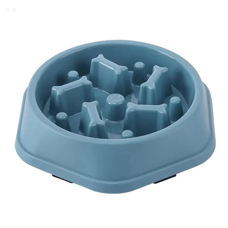Cuenco de comida lenta para mascotas, alimentador antiasfixia, plato de plástico PP, plato para comer para perros en casa, suministros de alimentación antiolpes