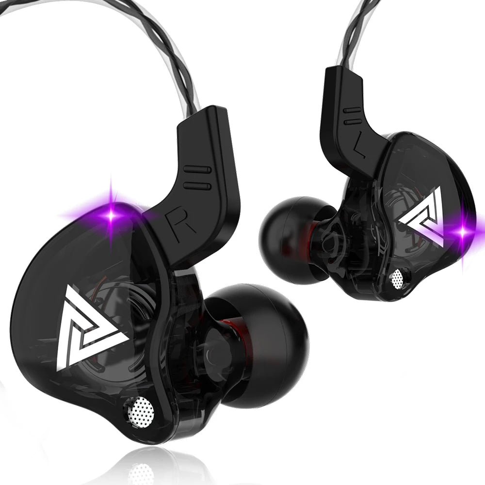 Original QKZ AK6 auriculares internos 6 unidad de controlador dinámico auriculares con micrófono estéreo deportes HIFI Subwoofer auriculares Monitor auriculares