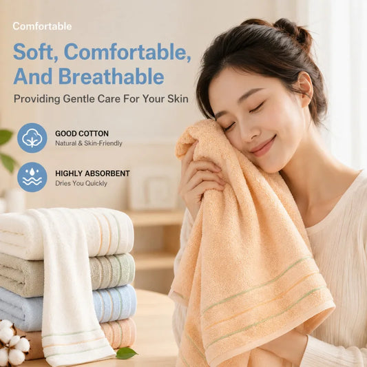 Toalla de Algodón para Baño, Toalla de Mano Suave de Secado Rápido, Toalla Facial Gruesa para Baño, Gimnasio, Spa, Adultos, Hotel, Viajes, Estudiantes