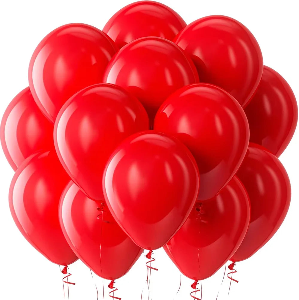 10/20/30 Uds. Globos de Látex Rojos, Negros y Blancos de 5/10/12 Pulgadas, Globos Rosa Intenso, Azules y Marrones para Decoración de Fiestas de Cumpleaños, Bodas y Baby Shower