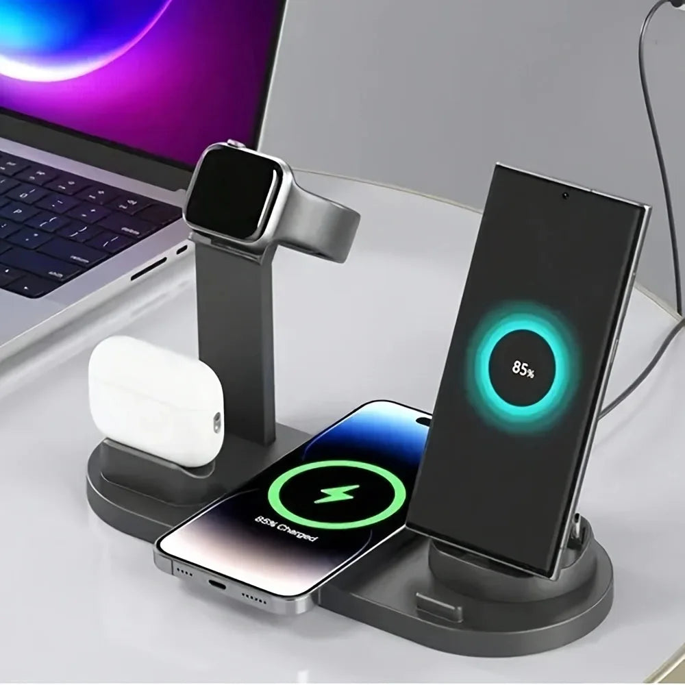 Estación de carga inalámbrica universal para iPhone17 16, 15, 14, 13, 12, 11 Pro Max/Pro/Mini/Plus y para AirPods Pro 2 - Carga rápida