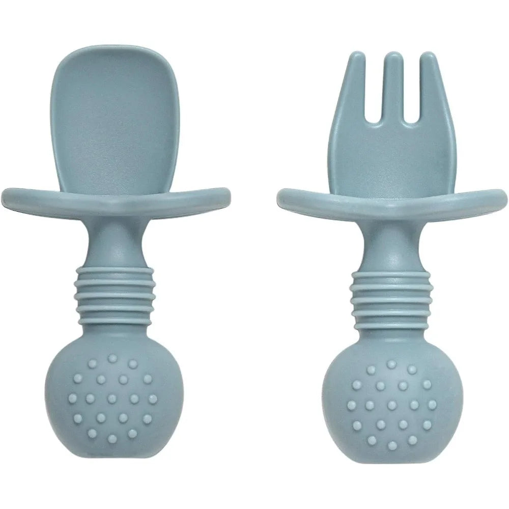 Juego de Cucharas y Tenedores de Silicona para Bebés, 6 Piezas, Libres de BPA, para la Primera Etapa de Destete, para Niños Pequeños