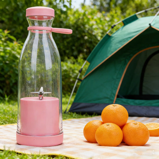 Licuadora Portátil de 6 Cuchillas y 420 ml, con Carga USB, en Forma de Botella de Vino, Mezcladora de Frutas, Mini Licuadora Eléctrica para Uso Diario en la Cocina