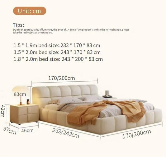 Cama doble moderna para dormitorio, con marco de cama suave, ecológico y duradero, de madera maciza tapizada, con almacenamiento para dormitorio principal.