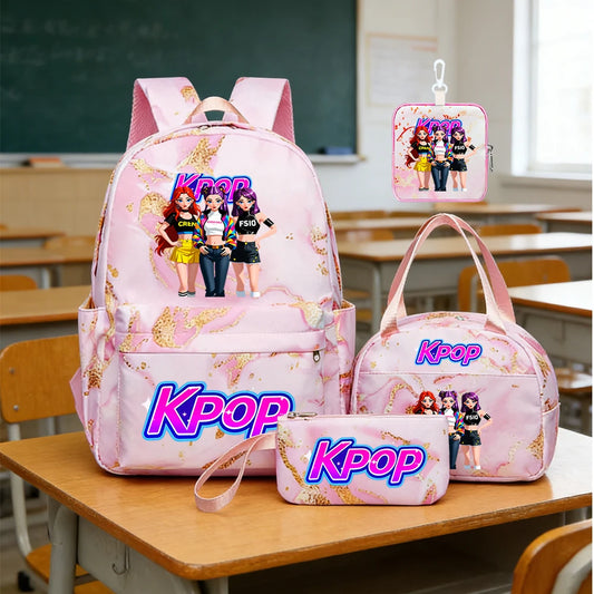 Juego de 4 mochilas con diseño de grupo femenino de K-POP. El regalo perfecto para los fans del kpop.