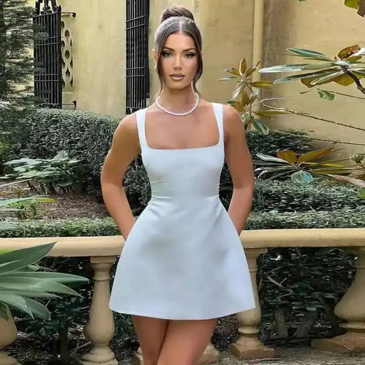 Townlike-vestido sin mangas de verano para mujer, traje Sexy con tirantes y espalda descubierta, 2024