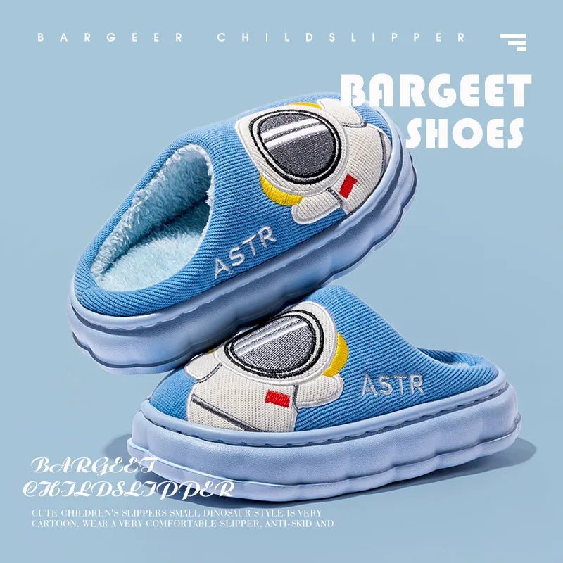 Otoño Invierno niños zapatillas de algodón niños pequeños interior antideslizante cálido Zapatilla de casa niños niñas bebé lindo zapatos de felpa de dibujos animados