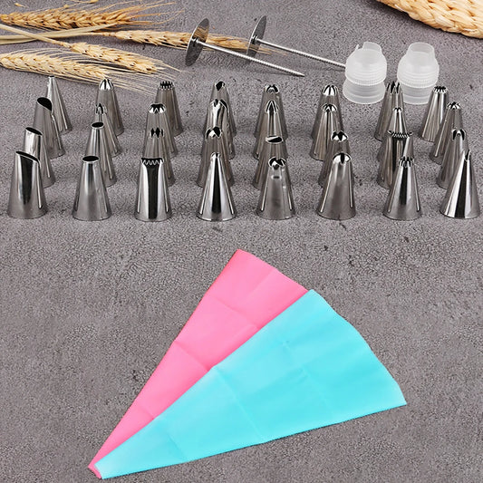38 unids/set bolsa de pastelería de crema boquillas de decoración de pasteles molde de tubo herramientas para hornear