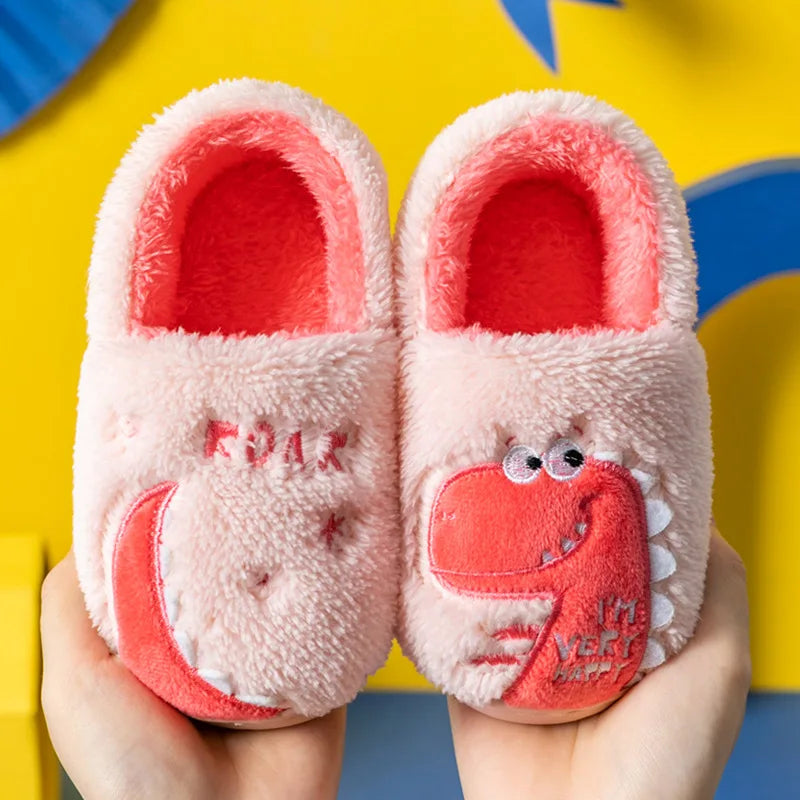 Zapatillas de algodón para bebé de 1 a 3 años, 2 hombres, Otoño/Invierno, antideslizantes para interiores, zapatos de algodón de felpa para niños, bolso con tacón para el hogar