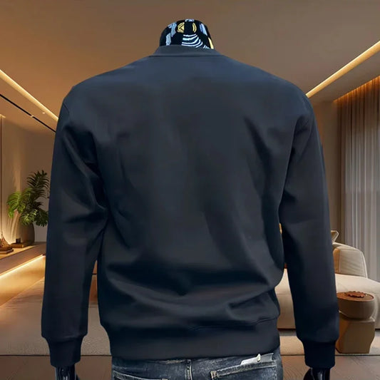 Sudaderas con estampado italiano para hombre, Tops informales con cuello redondo, deportes al aire libre, trotar, ropa para hombre, jersey de otoño e invierno, ropa deportiva 2025