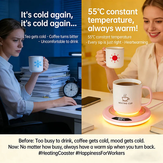 Nuevo Posavasos Calefactor USB con Temperatura Constante, Calentador Inteligente para Tazas de Café y Leche, Calentador Térmico Automático para Oficina y Hogar